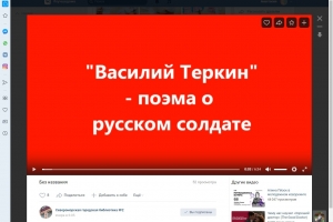 Скриншоты виртуальной беседы «Василий Теркин» - поэма о русском солдате»