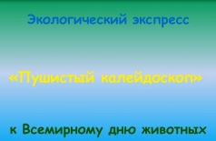 Экологический экспресс «Пушистый калейдоскоп»: ко Всемирному дню животных.