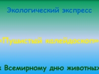 Экологический экспресс «Пушистый калейдоскоп»: ко Всемирному дню животных.